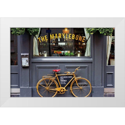 Marylebone Bike White Modern Wood Framed Art Print by Bevan, Keri