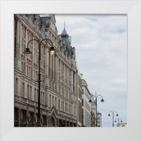 The Strand Lights White Modern Wood Framed Art Print by Bevan, Keri