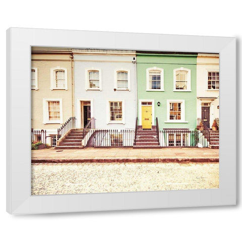 Chelsea Houses All Lined Up White Modern Wood Framed Art Print by Bevan, Keri