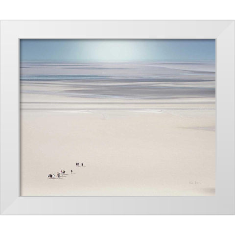 Caravan in France White Modern Wood Framed Art Print by Bevan, Keri
