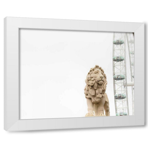 Lion of London White Modern Wood Framed Art Print by Bevan, Keri