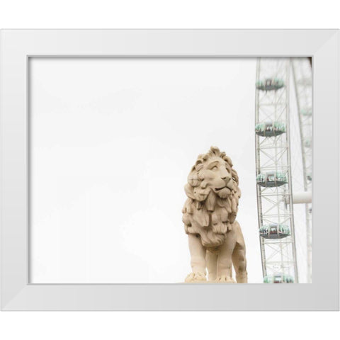 Lion of London White Modern Wood Framed Art Print by Bevan, Keri
