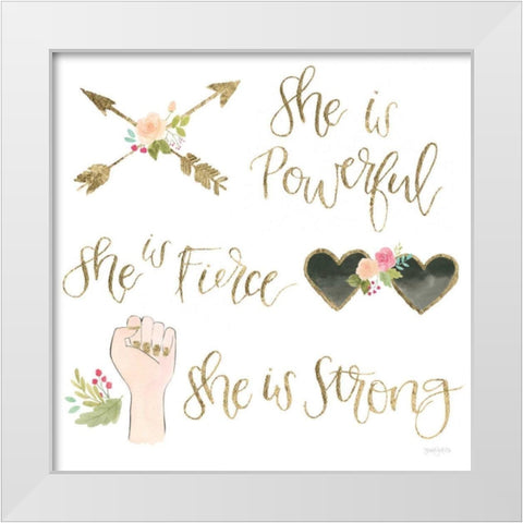 Girl Power IV White Modern Wood Framed Art Print by Jackson, Jenaya