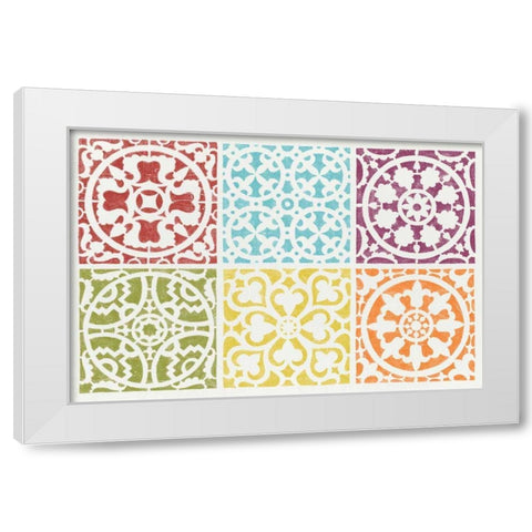 Hacienda Tile VII White Modern Wood Framed Art Print by Hershey, Moira