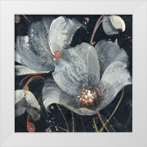 Translucent Poppies White Modern Wood Framed Art Print by Hristova, Albena