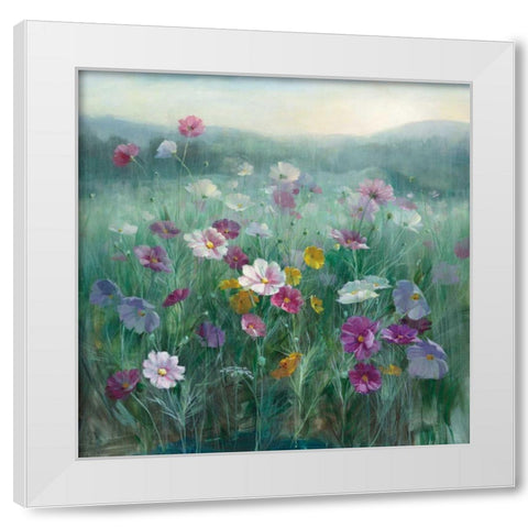 Cosmos at Dawn White Modern Wood Framed Art Print by Nai, Danhui