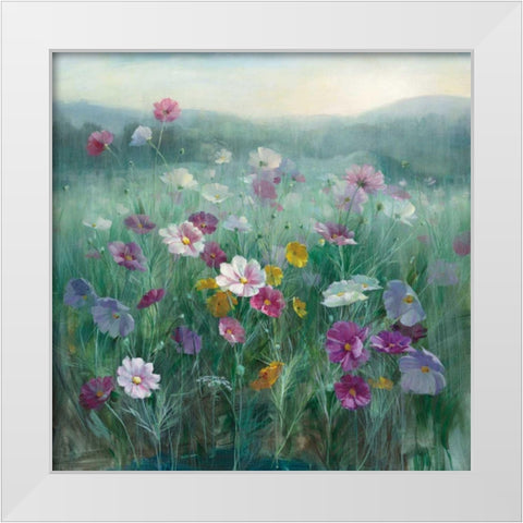 Cosmos at Dawn White Modern Wood Framed Art Print by Nai, Danhui