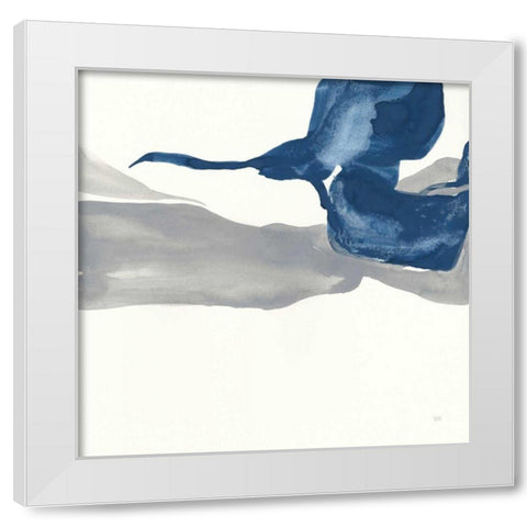 Sapphire and Gray I White Modern Wood Framed Art Print by Paschke, Chris