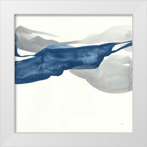 Sapphire and Gray III White Modern Wood Framed Art Print by Paschke, Chris