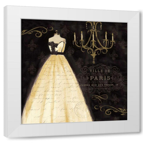 French Couture I Gold 18x18 White Modern Wood Framed Art Print by Adams, Emily