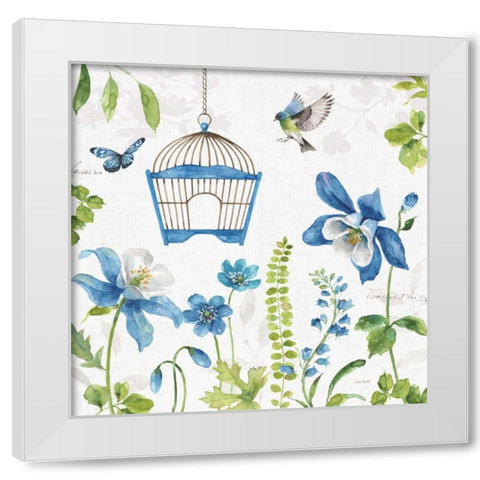 Blue and Green Garden IV White Modern Wood Framed Art Print by Audit, Lisa