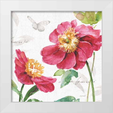 Pink Garden III White Modern Wood Framed Art Print by Audit, Lisa