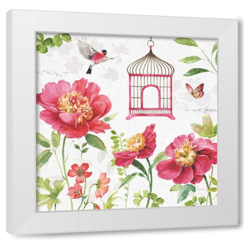 Pink Garden IV White Modern Wood Framed Art Print by Audit, Lisa