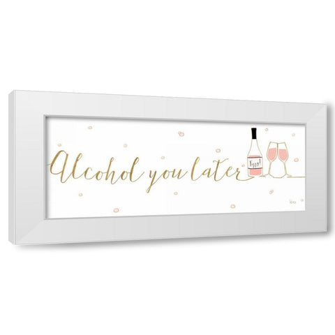 Underlined Bubbly IV White Modern Wood Framed Art Print by Charron, Veronique