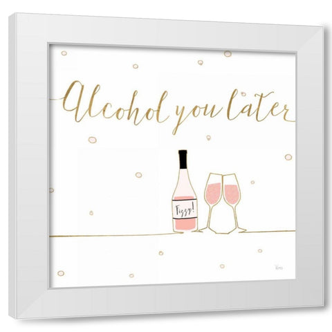 Underlined Bubbly VIII White Modern Wood Framed Art Print by Charron, Veronique