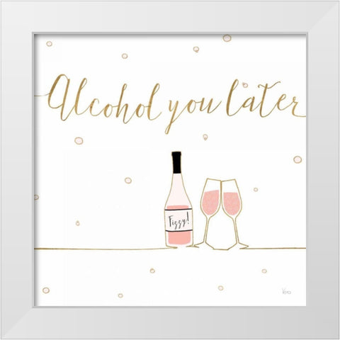 Underlined Bubbly VIII White Modern Wood Framed Art Print by Charron, Veronique