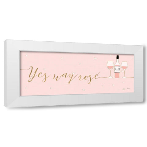 Underlined Bubbly II Pink White Modern Wood Framed Art Print by Charron, Veronique