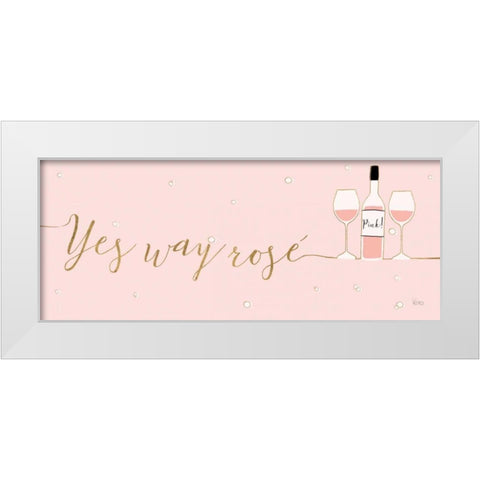 Underlined Bubbly II Pink White Modern Wood Framed Art Print by Charron, Veronique