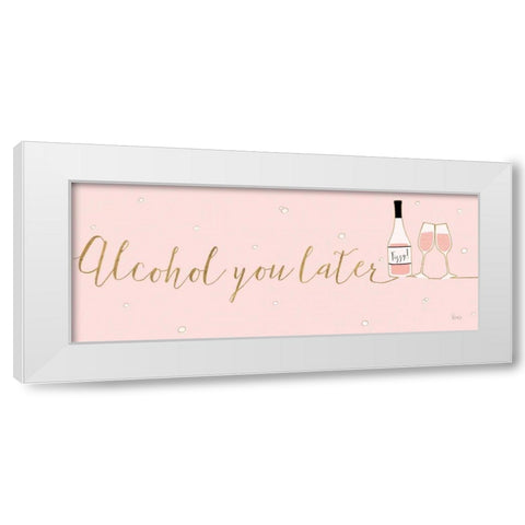 Underlined Bubbly IV Pink White Modern Wood Framed Art Print by Charron, Veronique