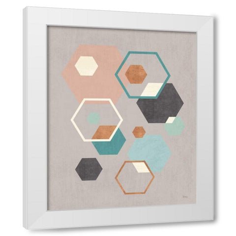 Abstract Geo III Gray White Modern Wood Framed Art Print by Charron, Veronique