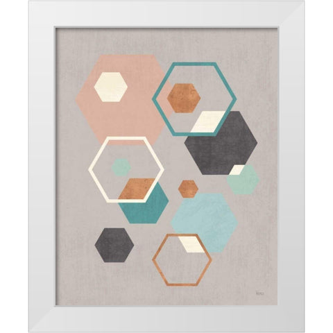 Abstract Geo III Gray White Modern Wood Framed Art Print by Charron, Veronique