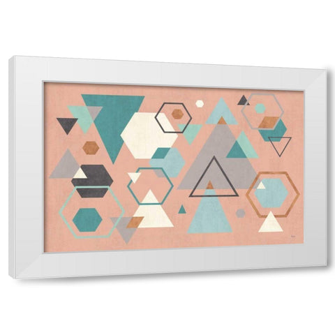 Abstract Geo I Pink White Modern Wood Framed Art Print by Charron, Veronique