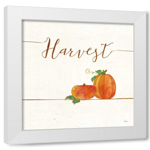 Underlined Fall V White Modern Wood Framed Art Print by Charron, Veronique