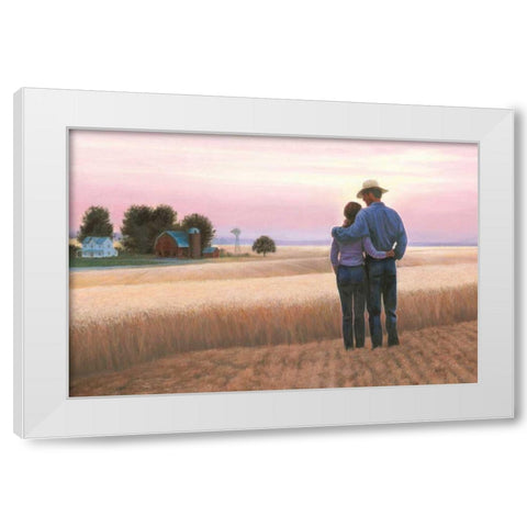 Family Farm White Modern Wood Framed Art Print by Wiens, James