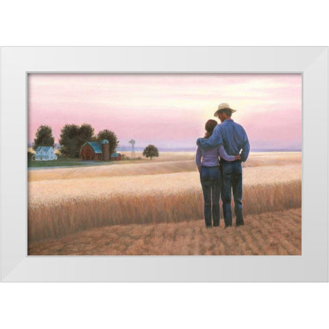 Family Farm White Modern Wood Framed Art Print by Wiens, James