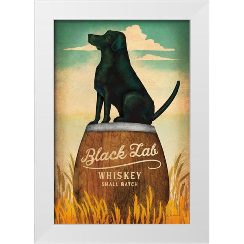 Black Lab Whiskey White Modern Wood Framed Art Print by Fowler, Ryan