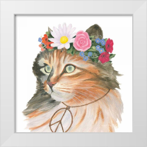 Cattitude I White Modern Wood Framed Art Print by Sullivan, Myles