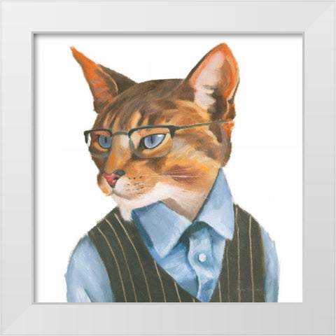 Cattitude IV White Modern Wood Framed Art Print by Sullivan, Myles