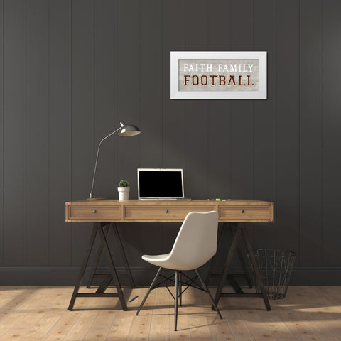 Game Day III Faith Family Football White Modern Wood Framed Art Print by Fabiano, Marco