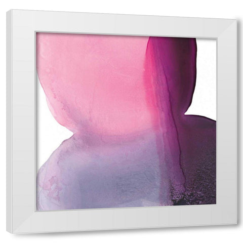 Swish of Magenta II White Modern Wood Framed Art Print by Rhue, Piper