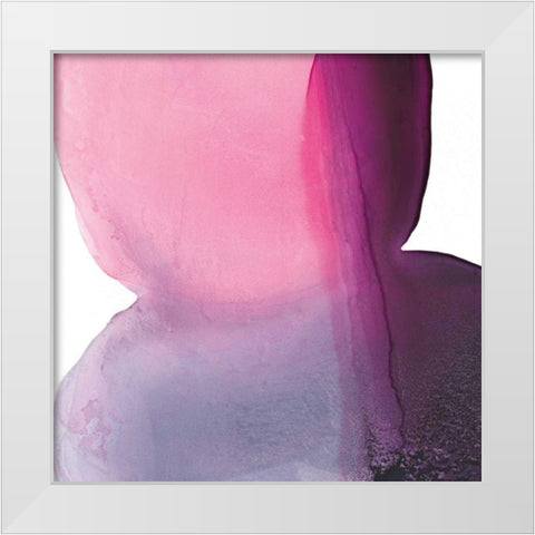 Swish of Magenta II White Modern Wood Framed Art Print by Rhue, Piper