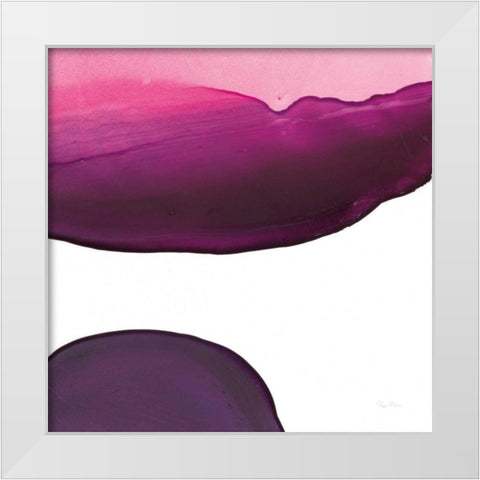 Swish of Magenta III White Modern Wood Framed Art Print by Rhue, Piper