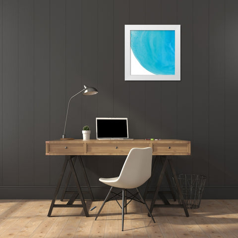 Pools of Turquoise IV White Modern Wood Framed Art Print by Rhue, Piper