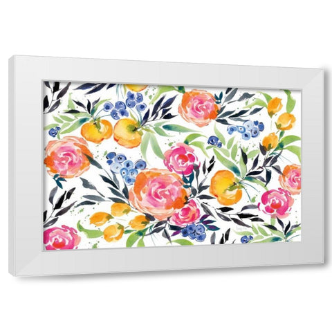 Blueberries Among Us White Modern Wood Framed Art Print by Rice, Kristy