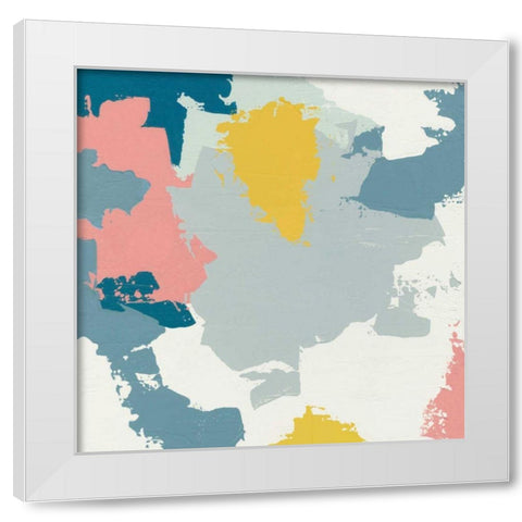 Happy I White Modern Wood Framed Art Print by Hershey, Moira