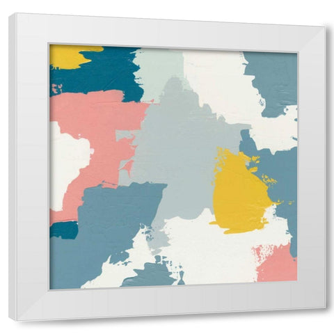 Happy II White Modern Wood Framed Art Print by Hershey, Moira