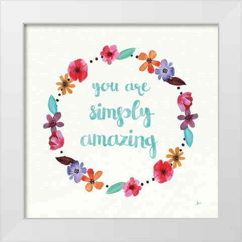 Simply Amazing I Blue White Modern Wood Framed Art Print by Aiken, Jess