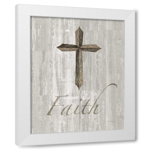 Words for Worship Faith on Wood White Modern Wood Framed Art Print by DeNeige, Elyse