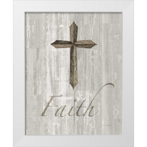 Words for Worship Faith on Wood White Modern Wood Framed Art Print by DeNeige, Elyse