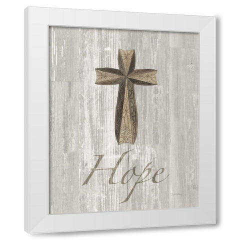 Words for Worship Hope on Wood White Modern Wood Framed Art Print by DeNeige, Elyse