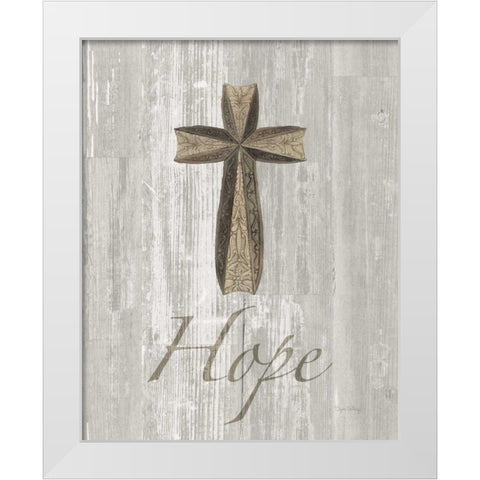 Words for Worship Hope on Wood White Modern Wood Framed Art Print by DeNeige, Elyse