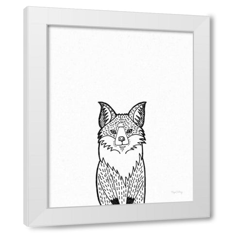 Forest Friends I Black and White Fox White Modern Wood Framed Art Print by DeNeige, Elyse