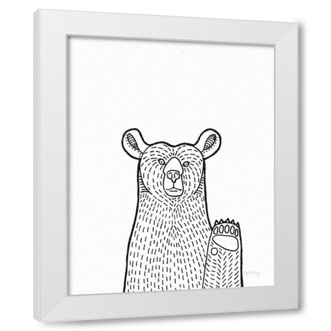 Forest Friends IV Black and White Bear White Modern Wood Framed Art Print by DeNeige, Elyse