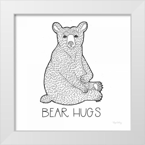 Color the Forest I Bear Hugs White Modern Wood Framed Art Print by DeNeige, Elyse