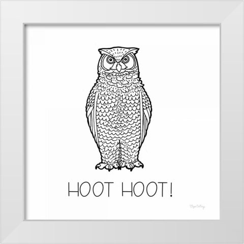 Color the Forest V Hoot Hoot White Modern Wood Framed Art Print by DeNeige, Elyse