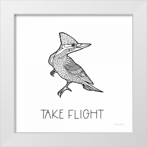 Color the Forest XII Take Flight White Modern Wood Framed Art Print by DeNeige, Elyse